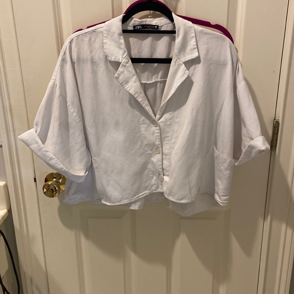 Zara white top